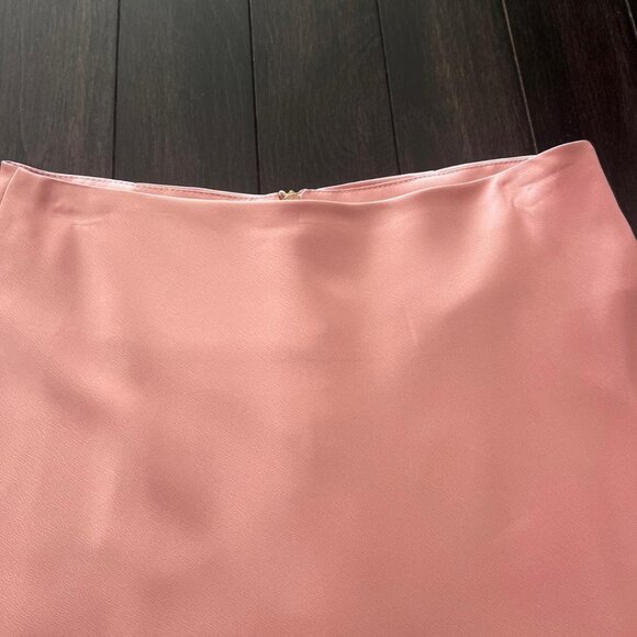 Champagne Pink Silk Maxi Skirt - Picture 2 of 3